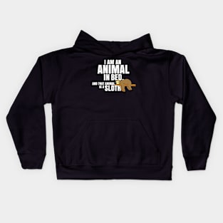 Animal In Bed. A Sloth. Kids Hoodie